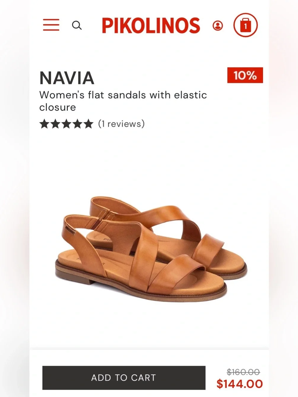 PIKOLINOS Navia Brandy Leather Slingback Sandals NWOB EU 35 / US 5-51/2